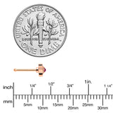 20G 1/4 Red Gem Rose Gold Tone Octogram Star Nose Bone