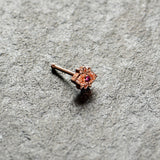 20G 1/4 Red Gem Rose Gold Tone Octogram Star Nose Bone