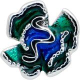 20G 7mm Spring Flower Green Blue L Shape Nose Ring