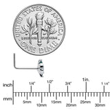 20G 7mm Spring Flower Green Blue L Shape Nose Ring