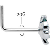 20G 7mm Spring Flower Green Blue L Shape Nose Ring