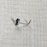 20G 7mm Spring Flower Green Blue L Shape Nose Ring