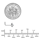 20G 1/4 Clear CZ Gem Triple Heart Triquetra L Shape Nose Ring