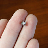 20G 1/4 Clear CZ Gem Triple Heart Triquetra L Shape Nose Ring