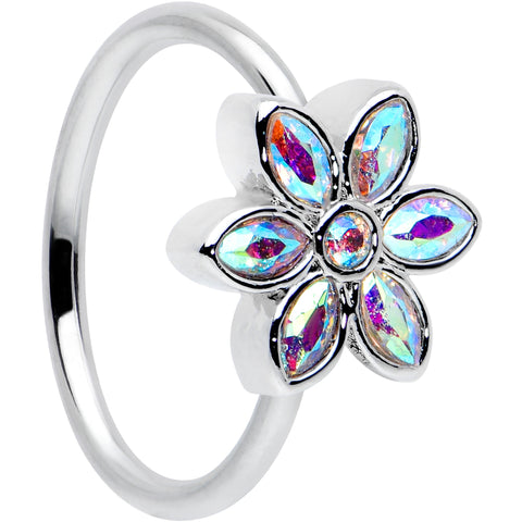 20G 5/16 Aurora Gem Fancy Flower Seamless Nose Hoop