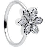 20G 5/16 Clear Gem Fancy Flower Seamless Nose Hoop