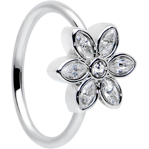 20G 5/16 Clear Gem Fancy Flower Seamless Nose Hoop
