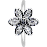 20G 5/16 Clear Gem Fancy Flower Seamless Nose Hoop