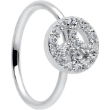 20G 5/16 Clear Gem Seamless Retro Peace Sign Nose Hoop