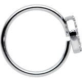 20G 5/16 Clear Gem Seamless Retro Peace Sign Nose Hoop