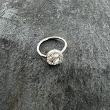 20G 5/16 Clear Gem Seamless Retro Peace Sign Nose Hoop