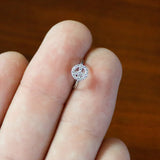 20G 5/16 Clear Gem Seamless Retro Peace Sign Nose Hoop