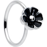 20G 5/16 Dainty Black Flower Seamless Nose Hoop