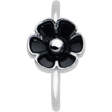 20G 5/16 Dainty Black Flower Seamless Nose Hoop