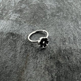 20G 5/16 Dainty Black Flower Seamless Nose Hoop