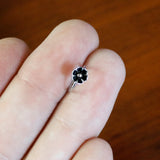 20G 5/16 Dainty Black Flower Seamless Nose Hoop