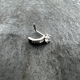 20G 1/4 Clear Gem Texture Glam Faux Hoop L Shape Nose Ring