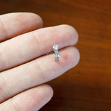 20G 1/4 Clear Gem Texture Glam Faux Hoop L Shape Nose Ring