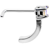 20G 1/4 Aurora Gem Texture Glam Faux Hoop L Shape Nose Ring