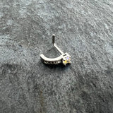 20G 1/4 Aurora Gem Texture Glam Faux Hoop L Shape Nose Ring
