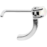 20G 1/4 White Faux Opal Texture Glam Faux Hoop L Shape Nose Ring