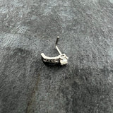 20G 1/4 White Faux Opal Texture Glam Faux Hoop L Shape Nose Ring