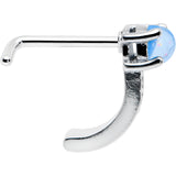 20G 1/4 Blue Faux Opal Texture Glam Faux Hoop L Shape Nose Ring