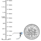 20G 1/4 Blue Faux Opal Texture Glam Faux Hoop L Shape Nose Ring