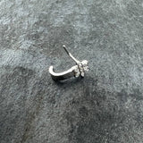 20G 1/4 Clear Gem Fancy Flower Faux Hoop L Shape Nose Ring