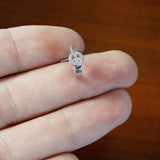 20G 1/4 Clear Gem Retro Peace Sign Faux Hoop L Shape Nose Ring