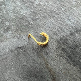 20G 1/4 Gold Tone Loving Links Faux Hoop L Shaped Nose Ring