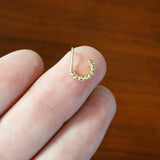 20G 1/4 Gold Tone Loving Links Faux Hoop L Shaped Nose Ring