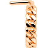 20G 1/4 Rose Gold Tone Loving Links Faux Hoop L Shaped Nose Ring