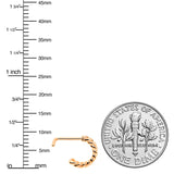 20G 1/4 Rose Gold Tone Loving Links Faux Hoop L Shaped Nose Ring