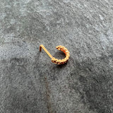 20G 1/4 Rose Gold Tone Loving Links Faux Hoop L Shaped Nose Ring