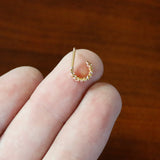 20G 1/4 Rose Gold Tone Loving Links Faux Hoop L Shaped Nose Ring
