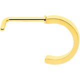 20G 1/4 Gold Tone Simply Smooth Faux Hoop L Shape Nose Ring