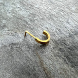 20G 1/4 Gold Tone Simply Smooth Faux Hoop L Shape Nose Ring
