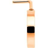 20G 1/4 Rose Gold Tone Simply Smooth Faux Hoop L Shape Nose Ring