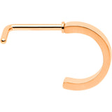 20G 1/4 Rose Gold Tone Simply Smooth Faux Hoop L Shape Nose Ring