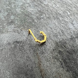 20G 1/4 Gold Tone Wicked Wire Faux Hoop L Shape Nose Ring