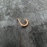 20G 1/4 Rose Gold Tone Wicked Wire Faux Hoop L Shape Nose Ring