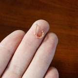20G 1/4 Rose Gold Tone Wicked Wire Faux Hoop L Shape Nose Ring