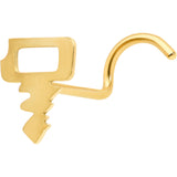 20G 7mm Gold Tone Stylish Key Left Side Nose Screw