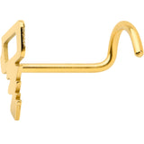 20G 7mm Gold Tone Stylish Key Left Side Nose Screw