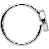 20G 5/16 Faint Pink Gem Retro Peace Sign Seamless Nose Hoop