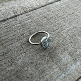 20G 5/16 Blue Gem Retro Peace Sign Seamless Nose Hoop