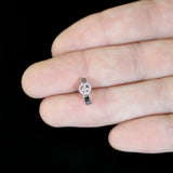 20G 5/16 Faint Pink Gem Retro Peace Sign Faux Hoop L Shape Nose Ring