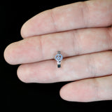 20G 5/16 Blue Gem Retro Peace Sign Faux Hoop L Shape Nose Ring