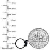 20G 5/16 Aurora Clear Gem Black Rococo Hearts Nose Hoop